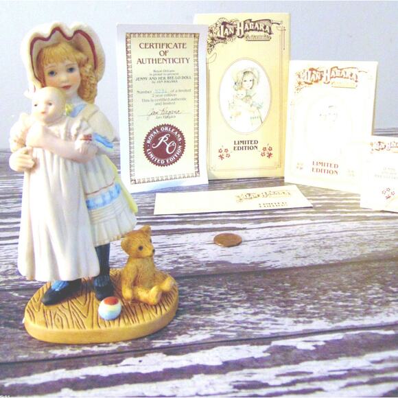 NEW Jan Hagara Limited Ed JENNY & BYE-LO DOLL Porcelain 5.5" Tall FIGURINE NIB! - Picture 8 of 8
